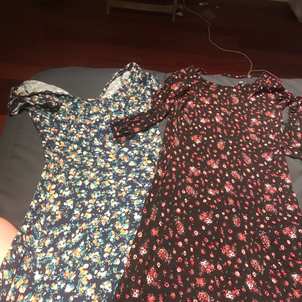 Two floral dresses